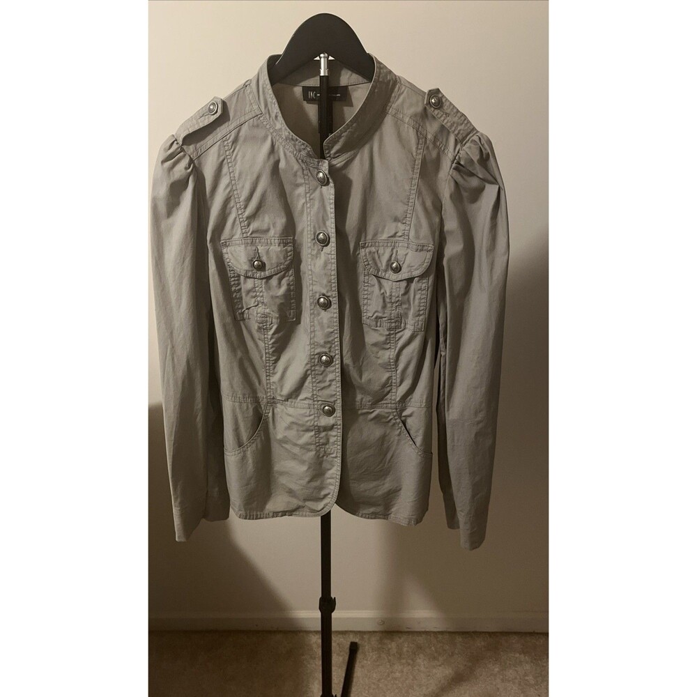 INC International Concepts, XL, Gray Military Style Jacket